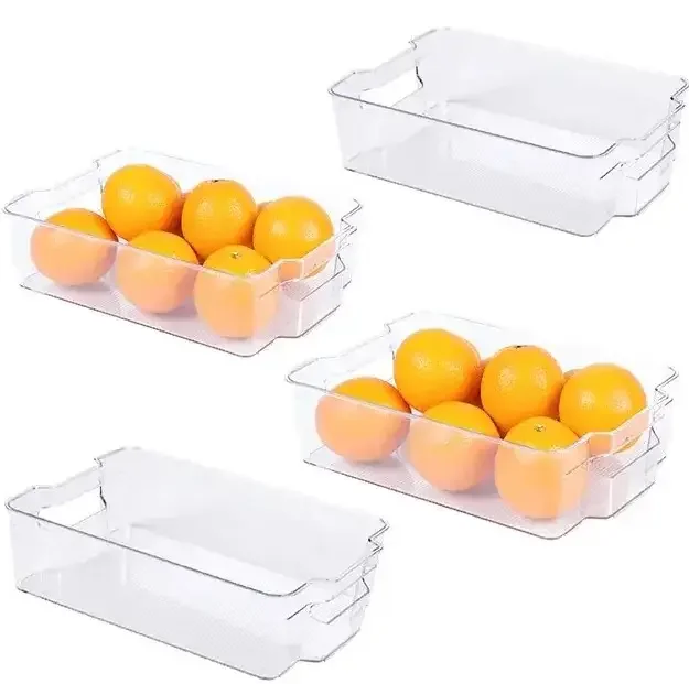 Kitchen Easy To Use Modern Transparent Safe Rectangle Food Deep Freezer Storage With A Built-In Handle