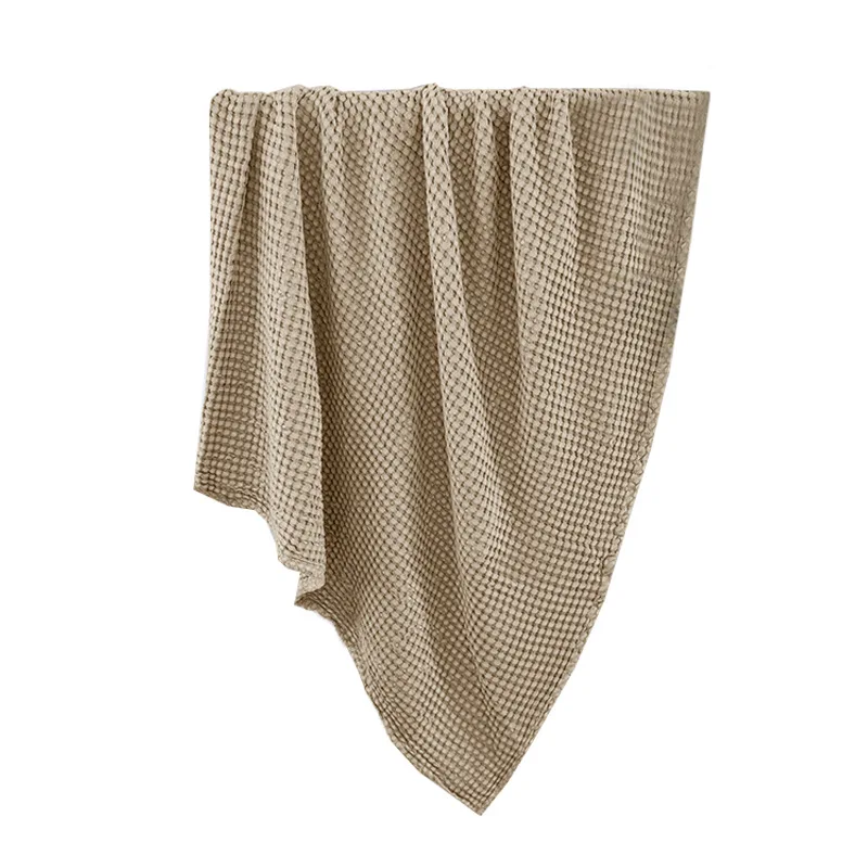 Luxury Super Soft Bamboo Cotton Muslin Waffle Linen Blanket Throw Blankets Waffle