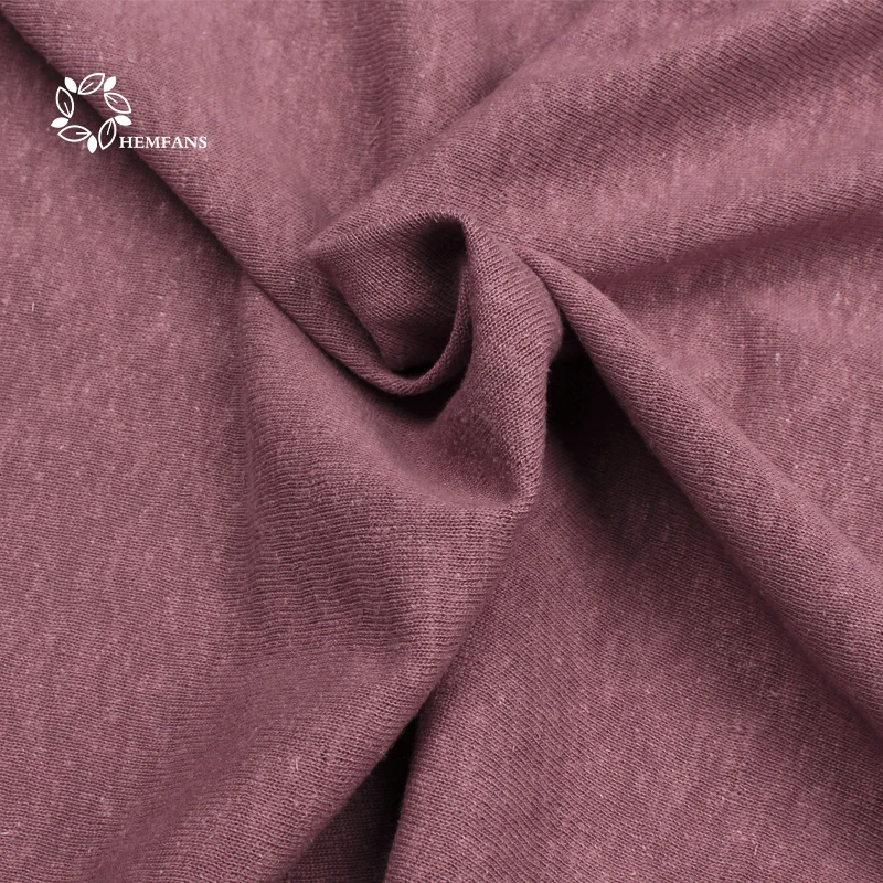 Новый стиль 55% Конопля 45% органический хлопок Джерси трикотажная ткань для футболок