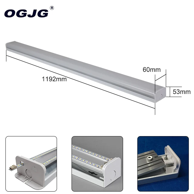 Factory surface mounted wrap ceiling fixture 2ft 3ft 4ft Energy Saving motion sensor led strip Fluorescent tube light
