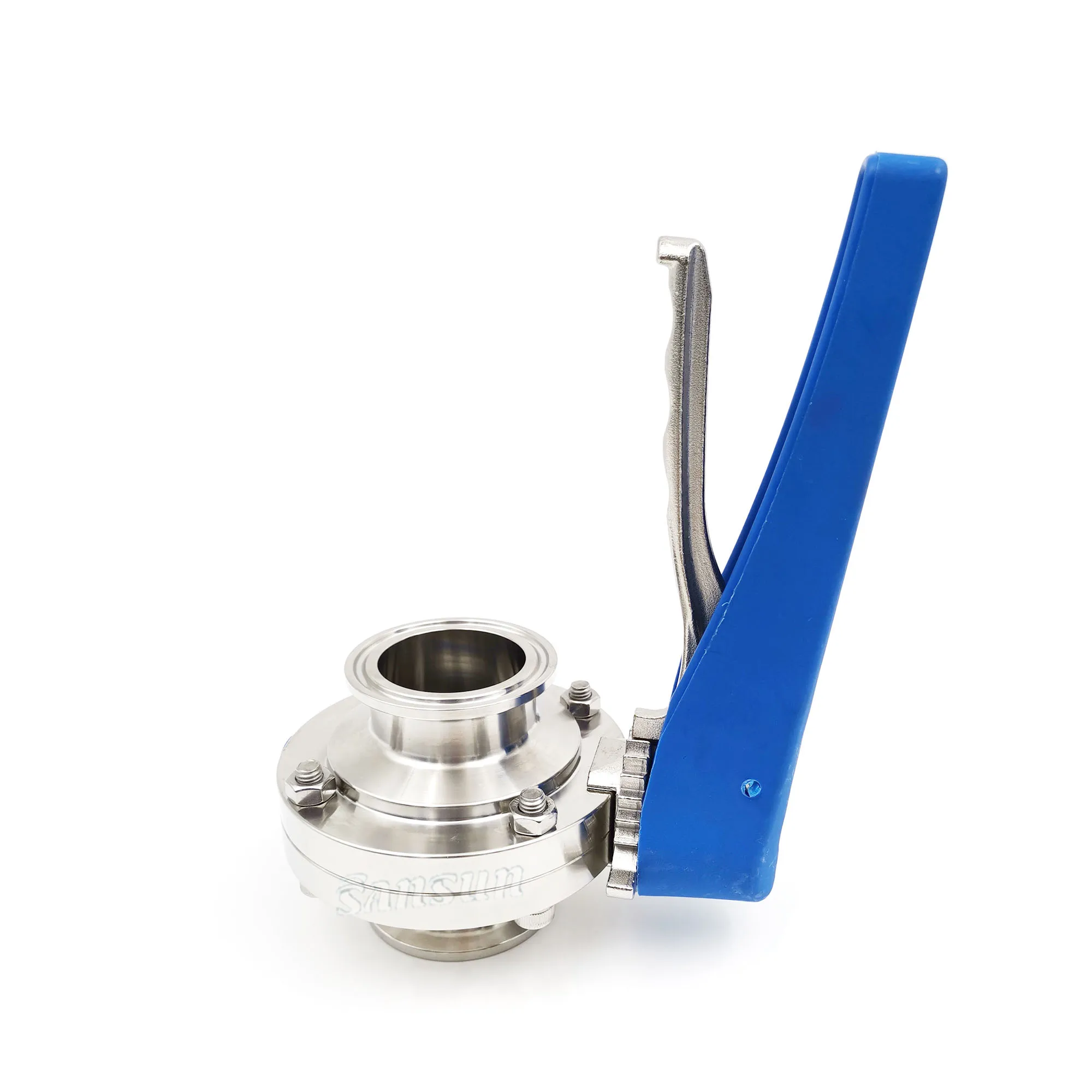 Китай санитарно-гигиеническая нержавеющая сталь Три зажим клапан-бабочка пластиковая ручка Лучшая цена