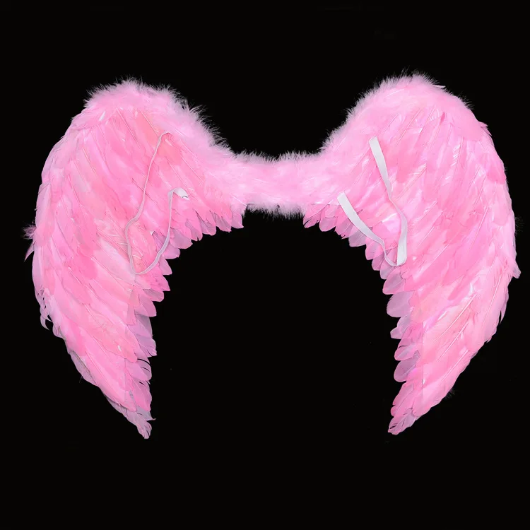 halloween cosplay party black white pink red angel feather wings for women and kids