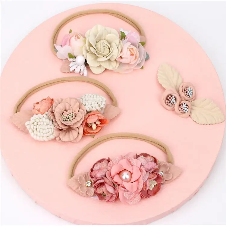 Handmade Flower Headband Infant Nylon Headband Baby Hairbands