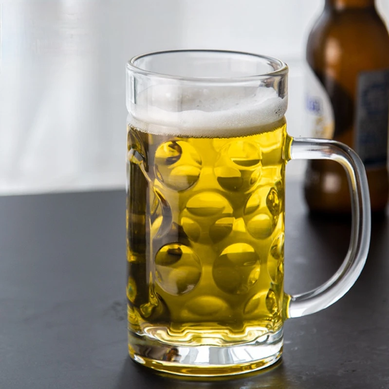 1.3L Super Capacity Budweiser Draft Beer Glass Hero Mug 45oz Bright Bubble Beer Drink Cup With Handle Taza De Cerveza De Vidrio