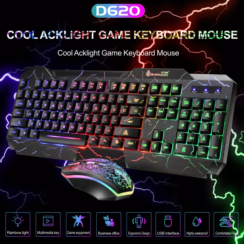 amazon top seller 2023 keyboard gaming mechanical custom usb ABS gaming illuminated keyboard and mouse set pc for games