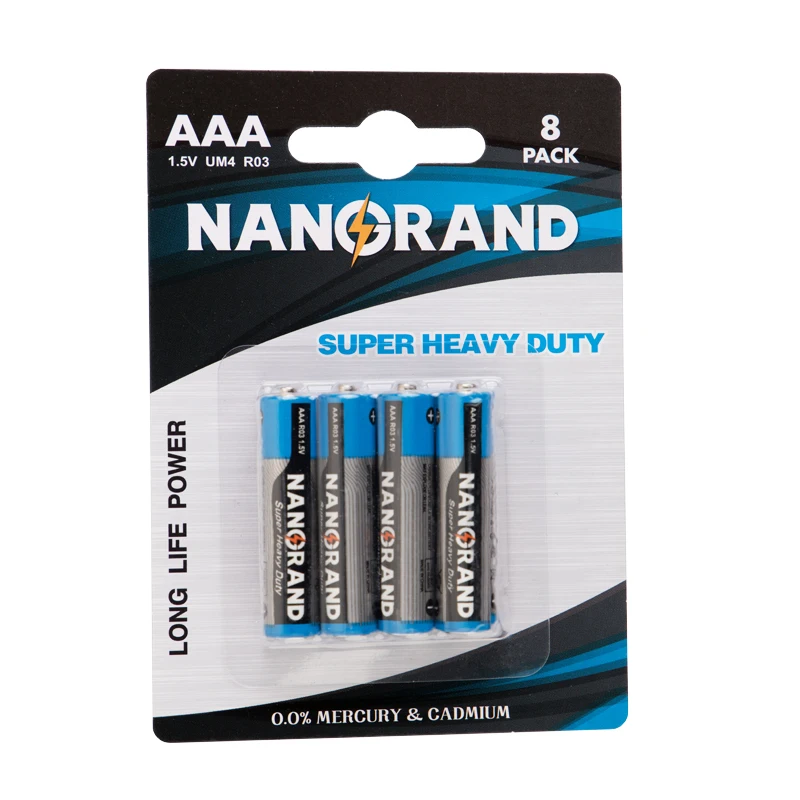 Good Quality Heavy Duty 1.5V R03p Zinc Carbon Dry Aaa Um4 Cell Battery For Toys Radio