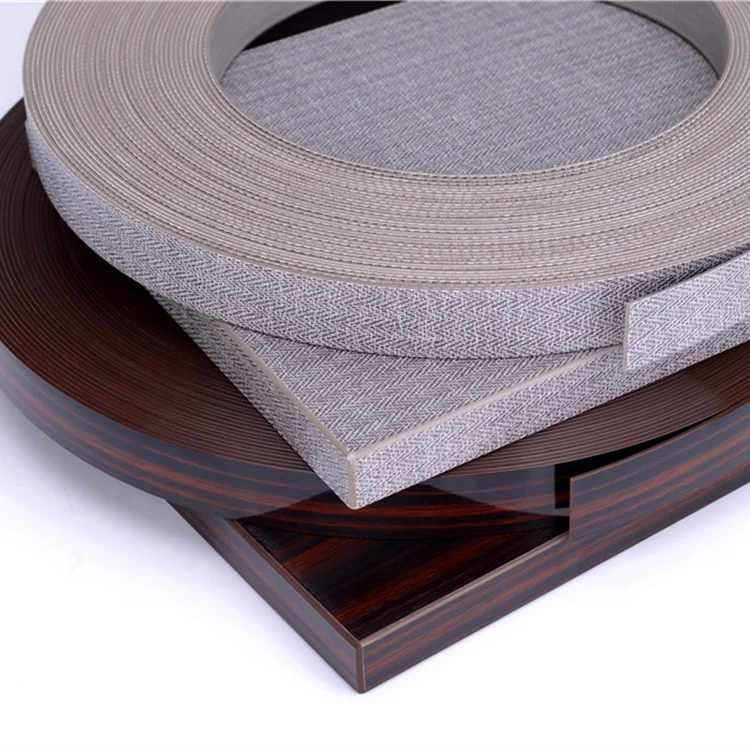 
New Design PVC Woodgrain Edge Banding ABS Edge Tape Woven Design PVC Edge Bands for Particle Board 