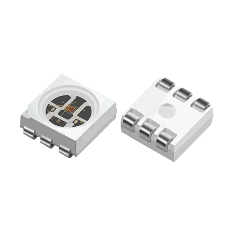 5050RGB WS2812S power-off resume color light built-in IC chip intelligent external control LED light source six-pin
