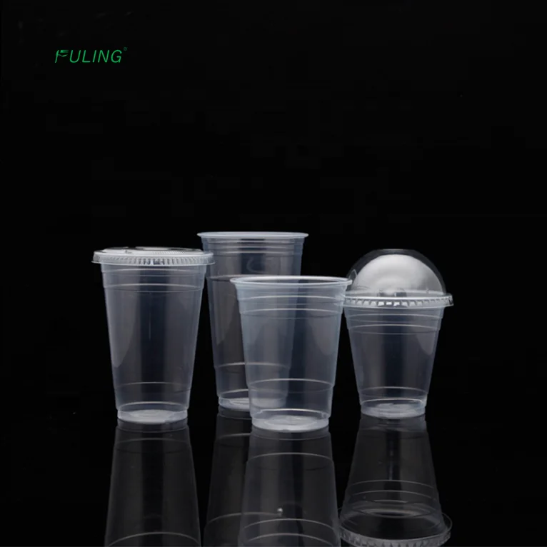Zhejiang factory customize printing logo disposable 16 oz 500 cc translucent PP U-Rim plastic cups to go