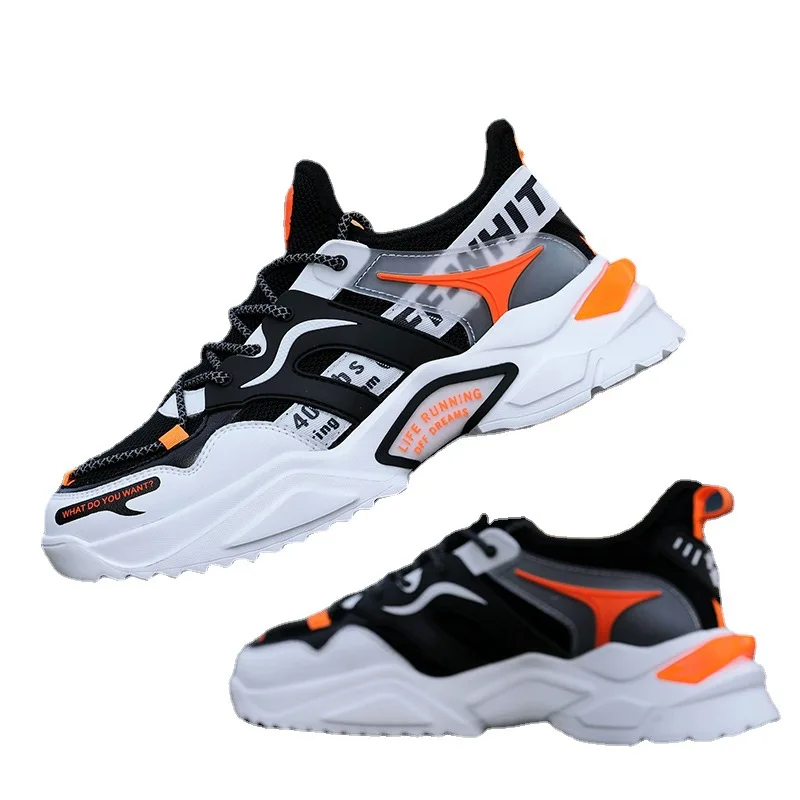New design fashion luminous lace up male running chaussures sneakers walking style sports shoes men chaussures pour hommes