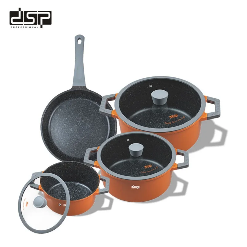 DSP Hot Sale 7 Pieces Multi-Cookware Set High Quality Cooking Pot Set Kitchen Pots And Pans Non-stick Cookware Set