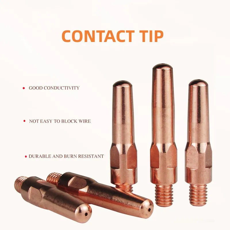 Cucrzr M6 * 45 * 1,0 mm Punta de contacto de soplete Tamano  0,8-2,0 mm para 200A 500A y 350A Preciso