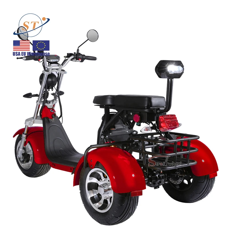 eu warehouse eec Adult three wheel bicycle Lithium Battery 60V 20Ah 2000w 3 wheel electric scooter citycoco electric motorcycle