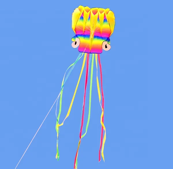 5m no frame soft rainbow easy fly octopus kite