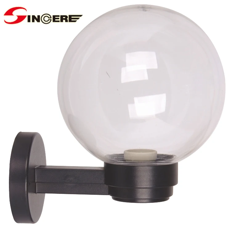 12 inch plastic sphere outdoor white Plastic or PMMA wall ball light acrylic light globe