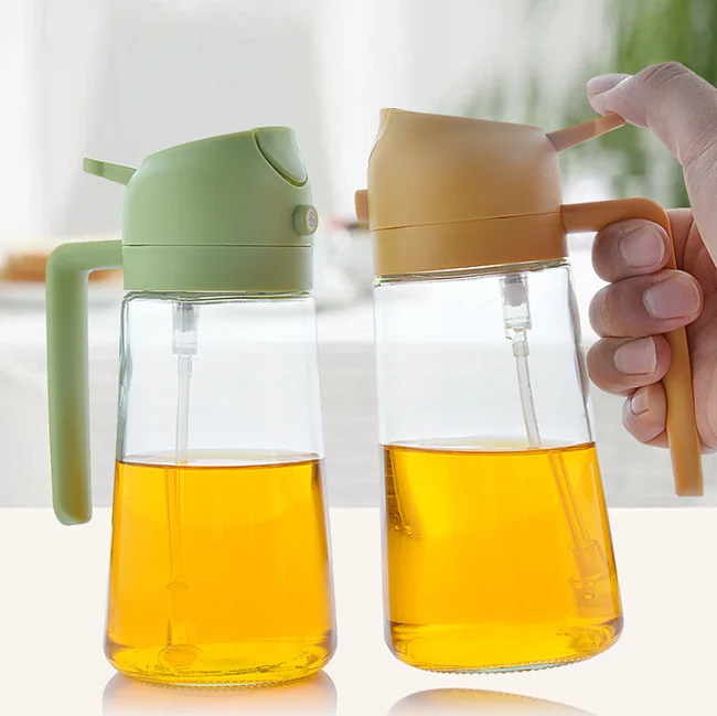 Sprayer Glass 2 in 1 kitchen Dispenseres for cooking oil spray bottle