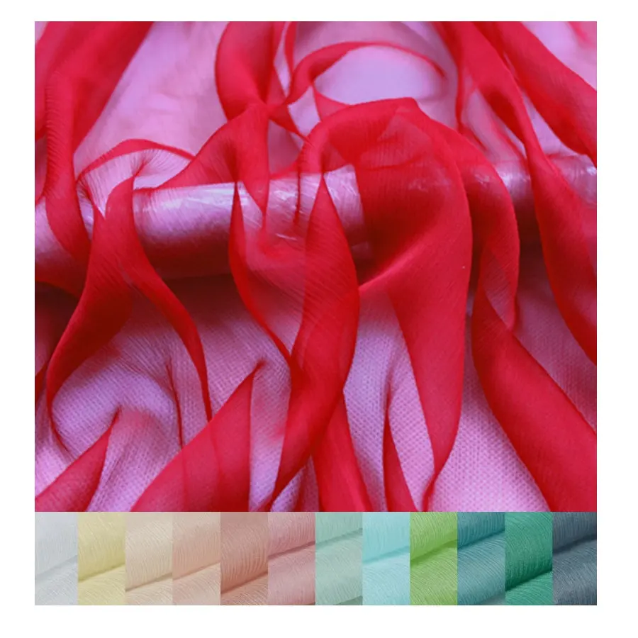 
 Шифоновая ткань из чистого шелка 199 цветов/100% шелковая ткань  