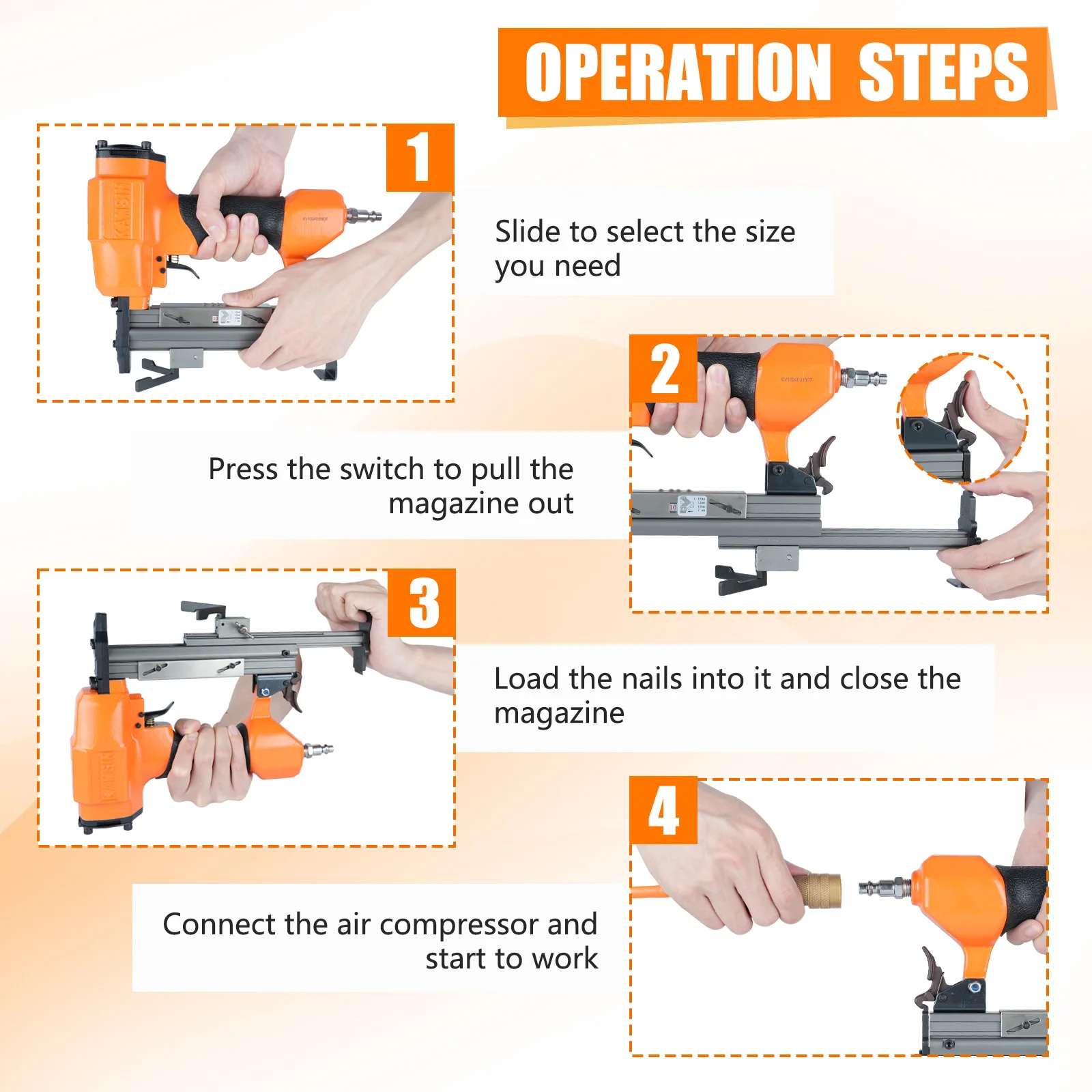 KAMSIN V1015 30 Gauge Flexible Pneumatic Picture Framing  V nailer Handy Air- Powered Frame Joiner for Picture Framing