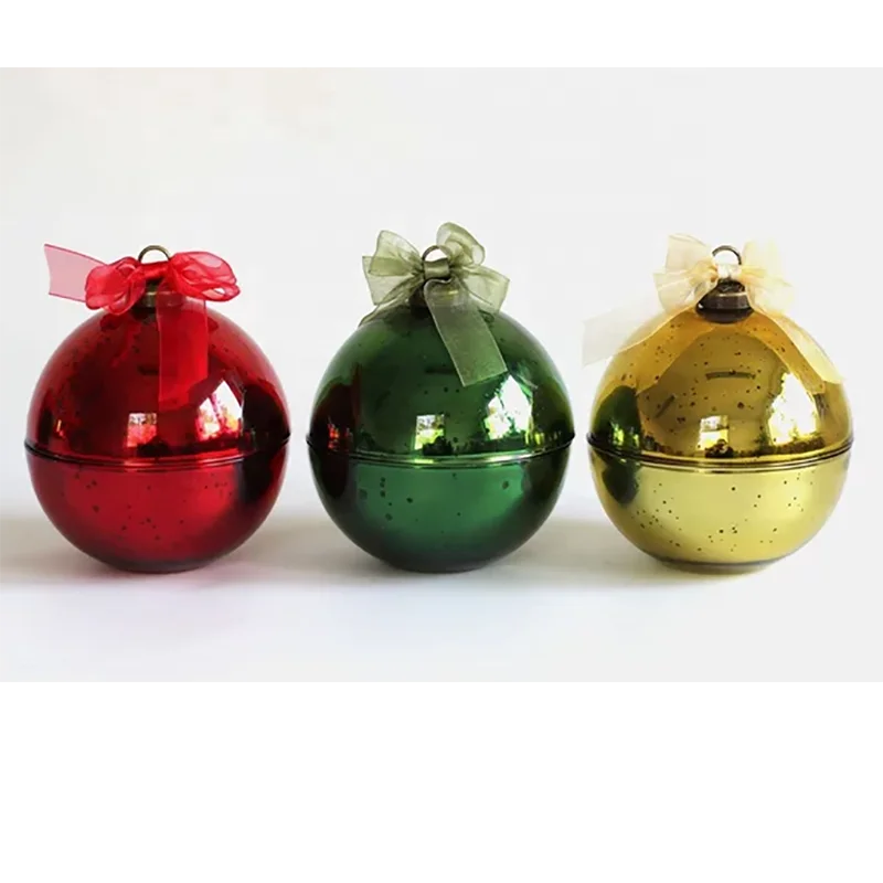 Christmas gift glass candle jars christmas ball candle cup christmas candle jars