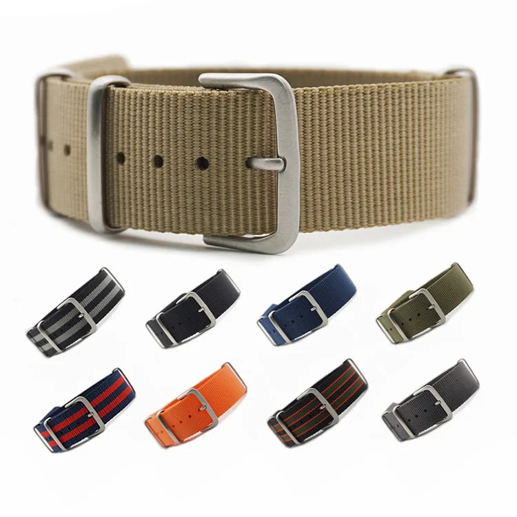 18mm 20mm 22mm 24mm  Watch  Sport Nylon Fabric Strap Accessories Belt Buckle Bands 007  James Bond Black 20mm watch strap
