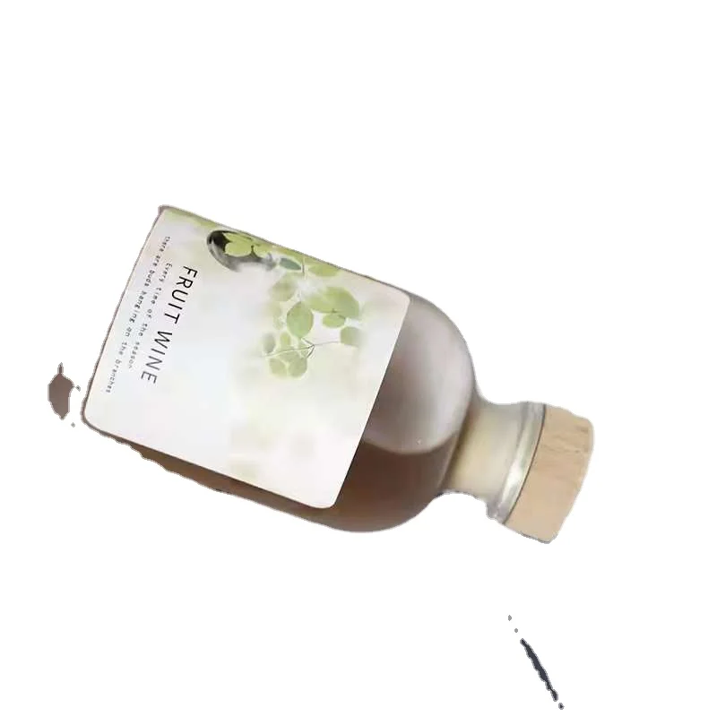 Creative 100ml 250ml 375ml 500ml Clear Empty Corked Beverage Juice Fruit Wine Glass Bottles with Cork Lid