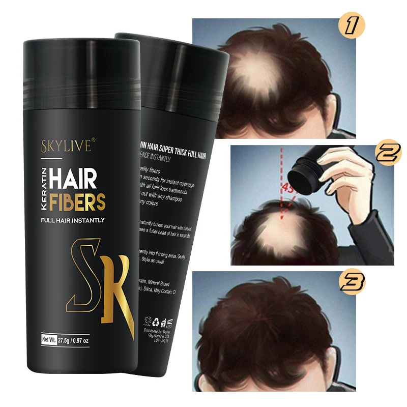 New arrival hair building fibers powder spray fast root cover up fiber spray for thinning hair concealer fiber spray