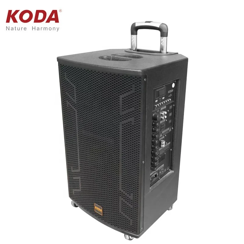 12inch wooden rechargeable Battery Powered party DJ trolley HIFI speakers