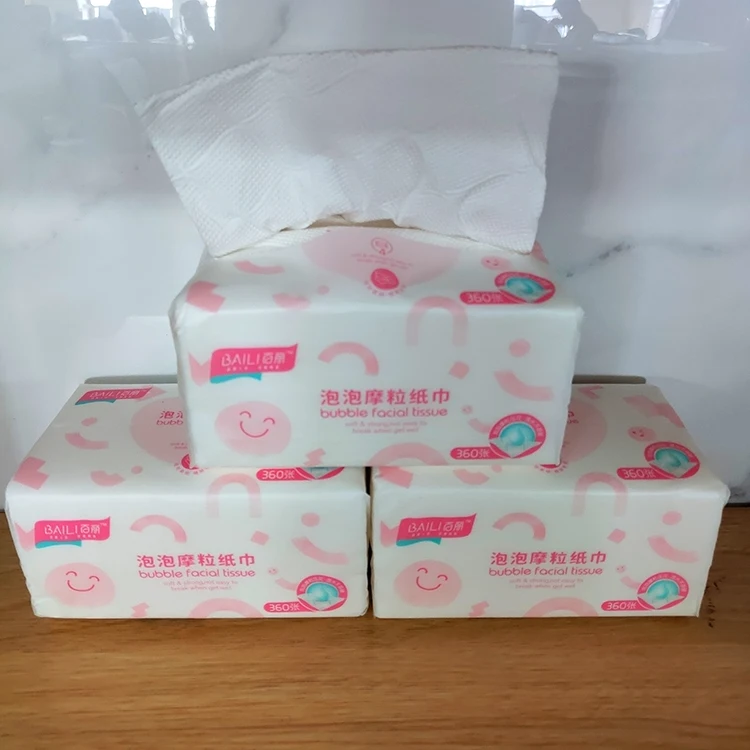 Custom 14.5 Gsm 2 Play Facial Tissue Hotel Kitchen Paper Facial Tissue