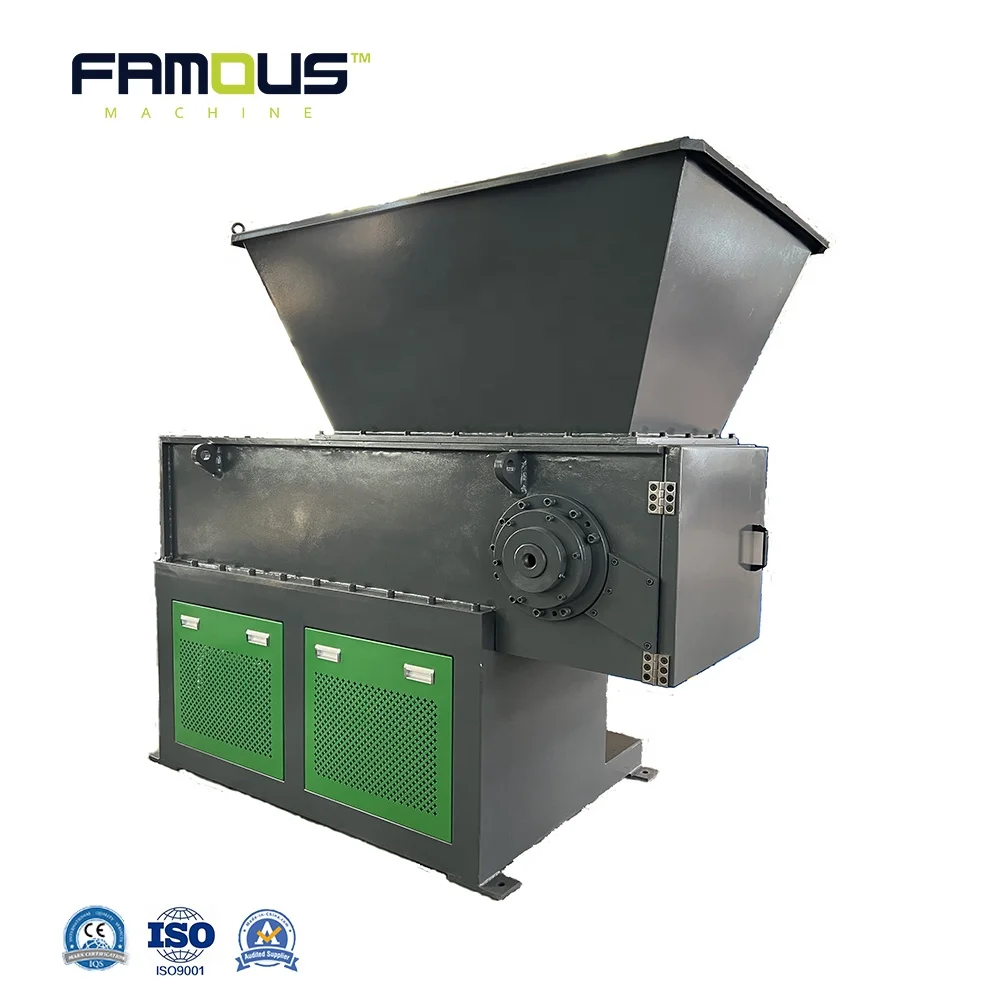 Single Shaft Shredder For Bicycle Tires Car Tyre Rubber And Plastic Shredding Machinery