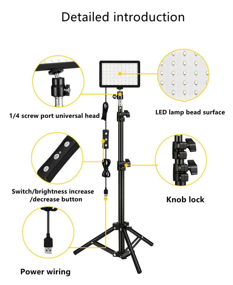 factory price 3 set 5600k video lighting photographic equipment camera studio four-color led video fill in panel light kit