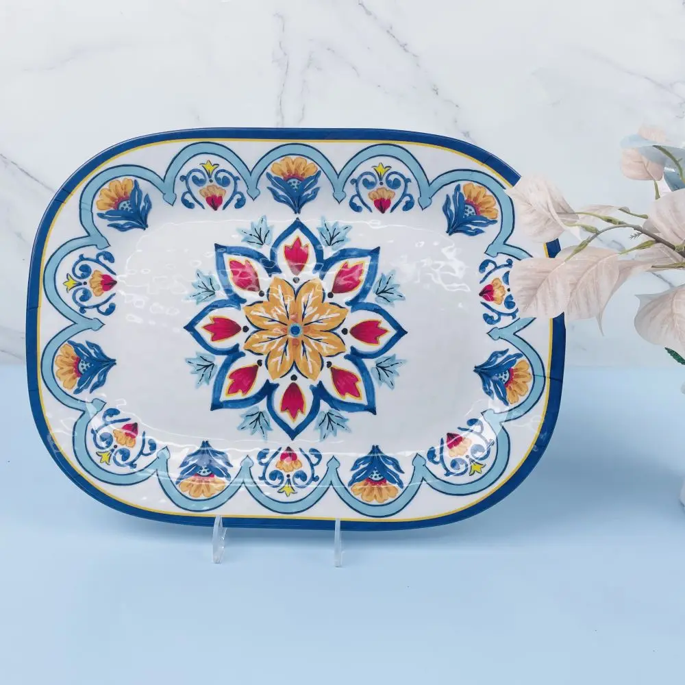 Homely Melamine Rectangle Food Tray Set Food Grade Serving Trays for Home Use
