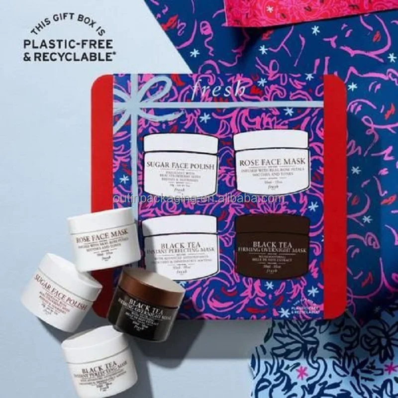 Cosmetic Sugarcane Bagasse Eco Friendly mold Paper Pulp Molded Moulding Skin Care Personal Care Packaging box insert tray