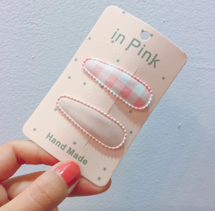 Для девочек в мелкую клетку заколки крышка из декоративной ткани для детской заколки в мелкую клетку Заколка-невидимка