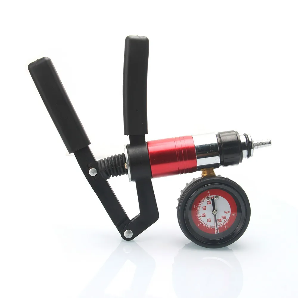 Mrcartool  Car Manual Vacuum Pump Brake Bleeder Tools Set Portable Vacuum Pistol Pump Tester Kit With Pressure Vacuum Gauge