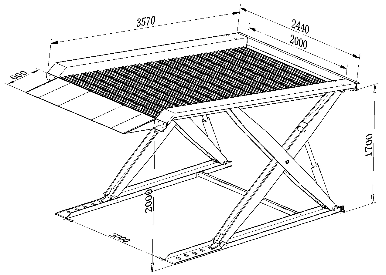 hydraulic parking four post car mechanical lift washing elevator systems