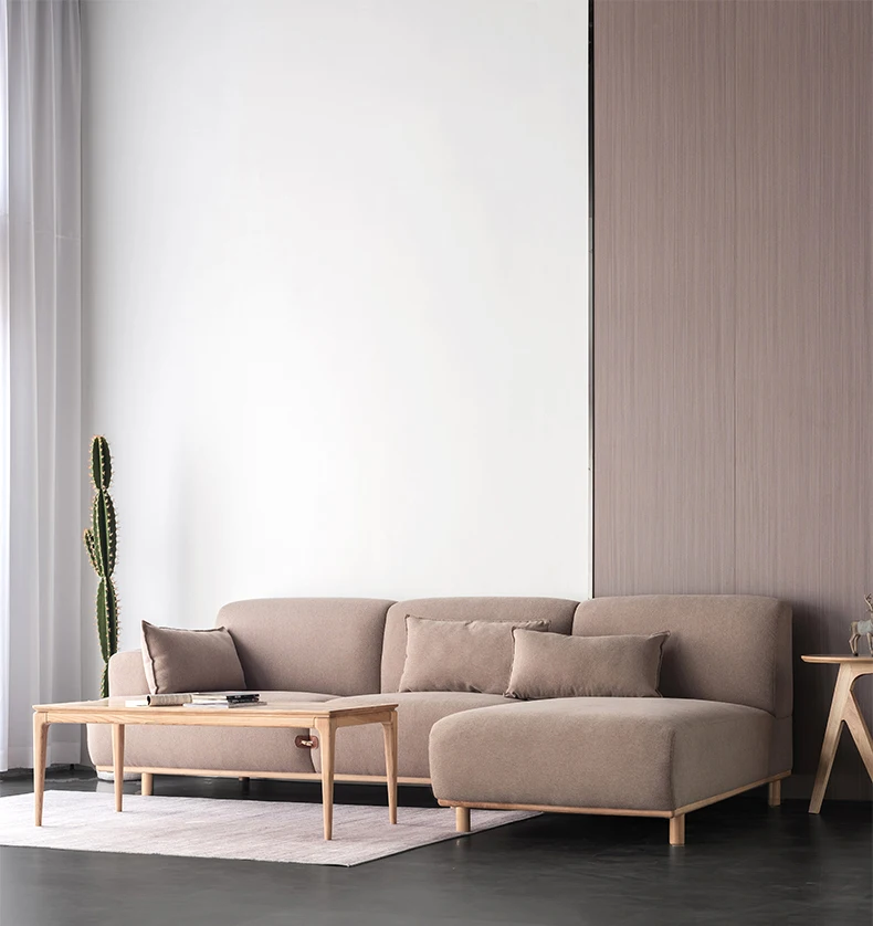 Customize light luxury modern leather  fashion velvet feather high sponge  sectional sofa