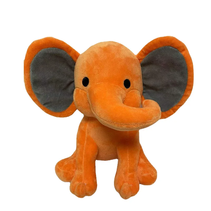Crooked nose big ears custom plush elephant toy with bow