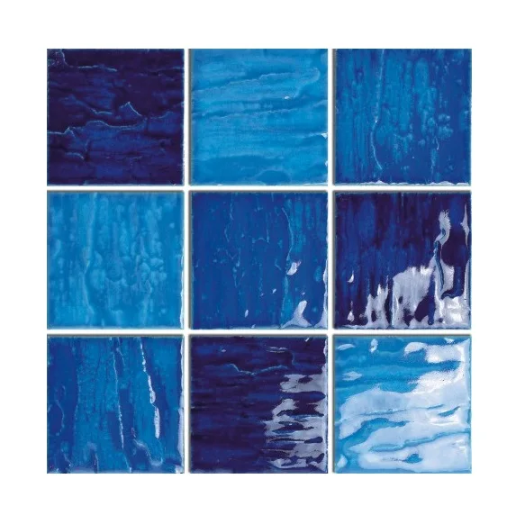 306x306mm Wholesale Price Mixed Blue Swimming Pool 6mm Mosaic Tiles Ceramic Tile For Bathroom