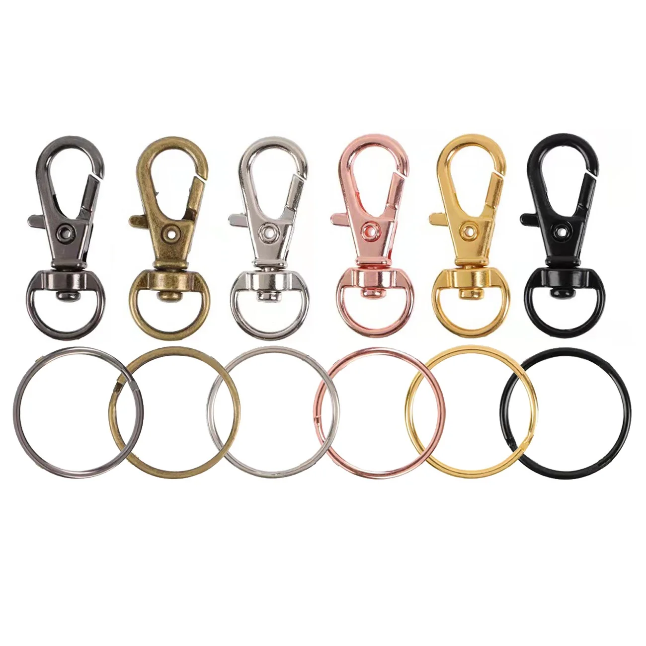 Wholesale Swivel Snap Hooks Premium Metal Silver Lobster Claw Clasps for Key chain Clip Lanyard Jewelry Making Crafts