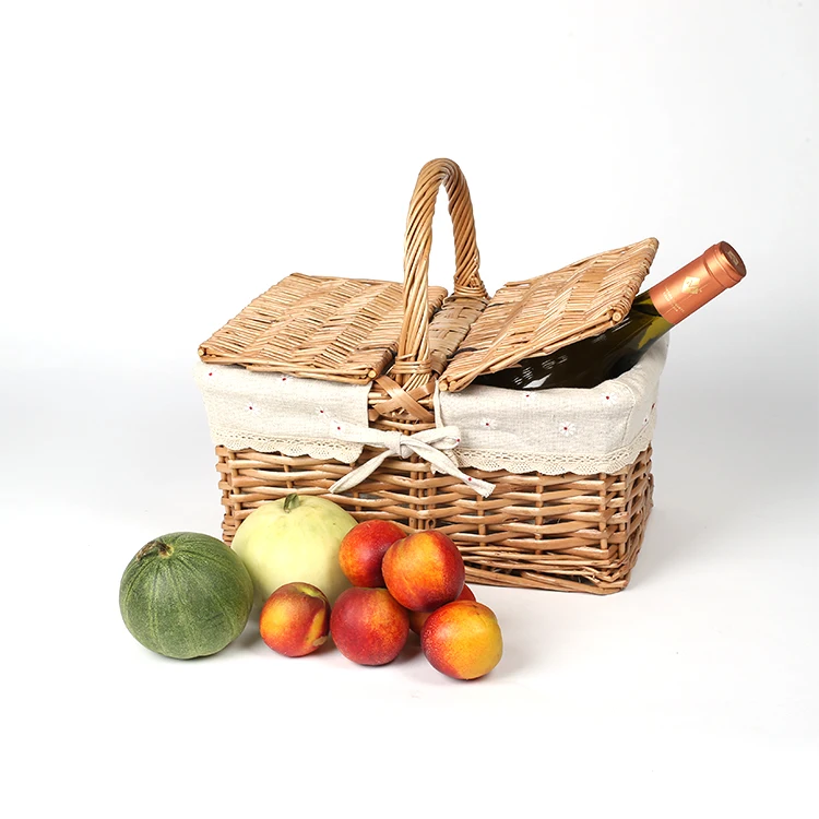Wholesale Handmade Outdoor Living Camping Home Decor Wicker Gift Storage Picnic Baskets with Handle