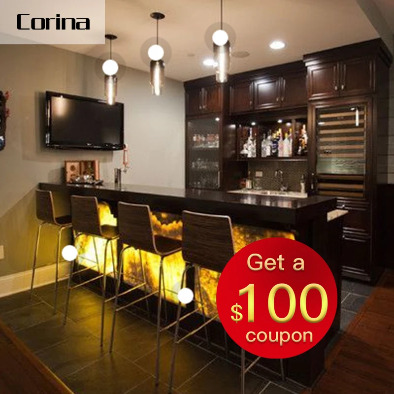 Ready To Ship Reddish Brown Home Furniture Mini Acrylic Solid Surface Bar Counter