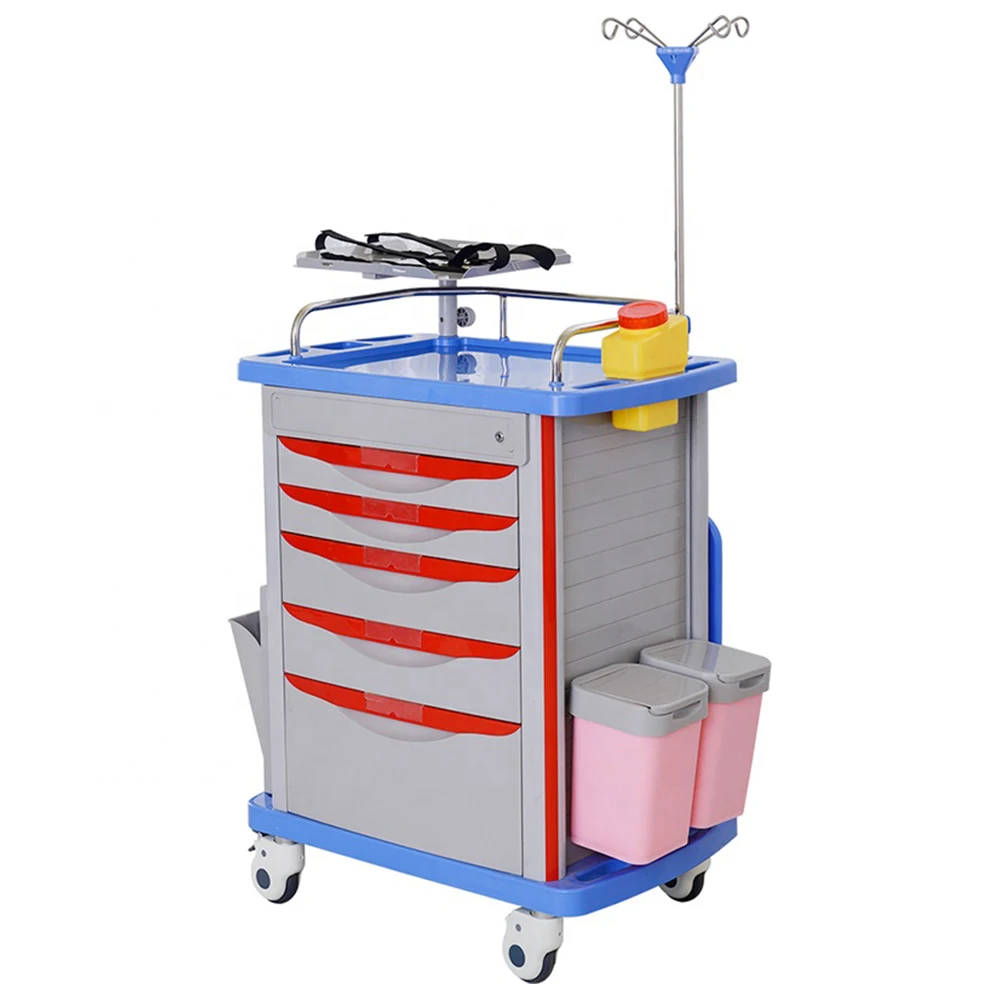 Hot Selling Hospital Ward Room Emergency Trolley Medical Resuscitation Crash Cart