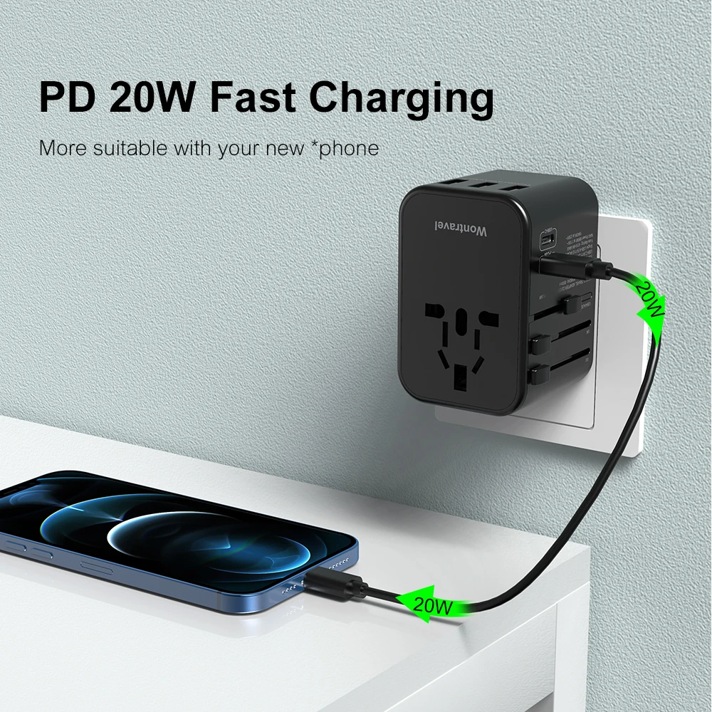 
Newest Product 20W Dual USBC Charger Travel Adaptor, 5V Universal Adapter International Travel Adapter 