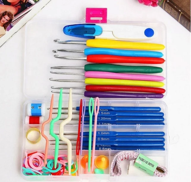 14 Sizes 2mm-10mm Crochet Hooks with Case for hand knitting Extra Long Needles Crochet Hooks Set