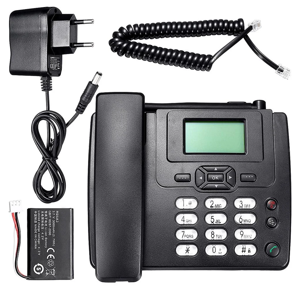 
Desktop Wireless Phone GSM SIM Card Mobile Desktop Telephone Wall Mount FM Radio Fixed Radiotelephone Wired Phone Home Black 