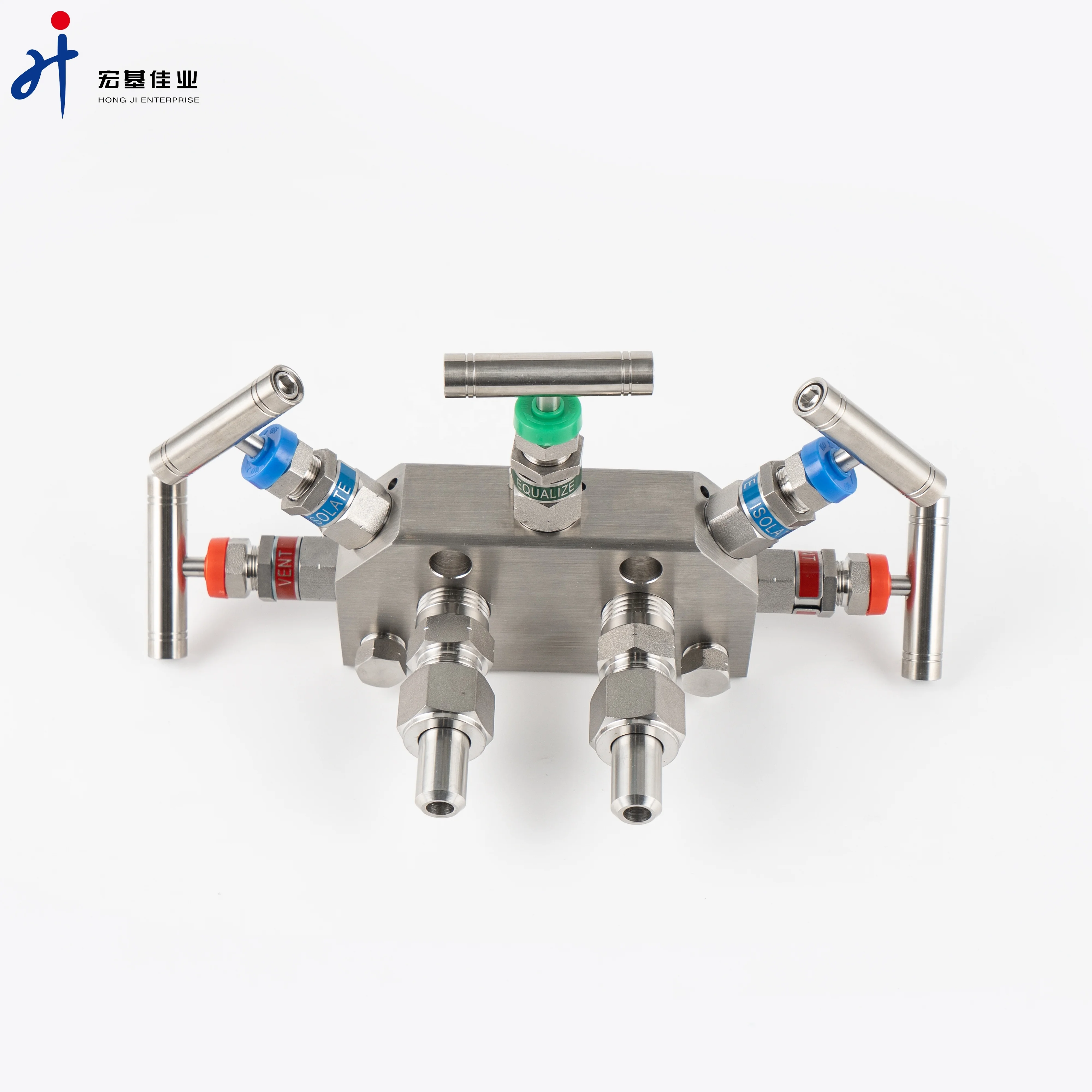 5-valve Manifolds 6000psi 316 Coplanar Type Stainless Steel Water Needle High Temperature Manual Valve Hard Sealing Hongji 1/4'