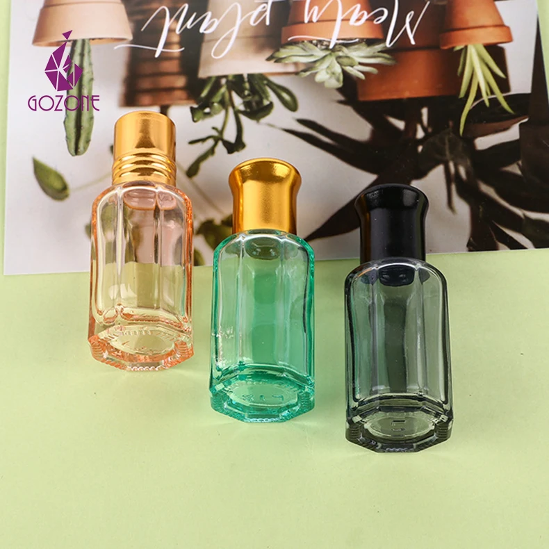 Oil Perfume Bottle 6 Ml Empty Cosmetics Attar Roll On Clear Glass Essential Oil Bottle
