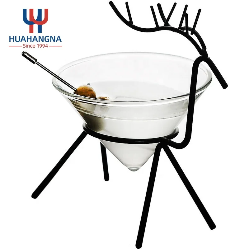 Unique Wholesale 160ml 5oz Martini Glasses Creative Special Deer Shape Crystal Cocktail Glass For Gin Mojito Juice