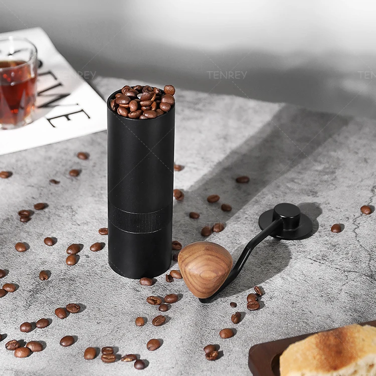 Tenrey Portable Steel Burr Manual Coffee Grinder Hand Coffee Bean Grinder