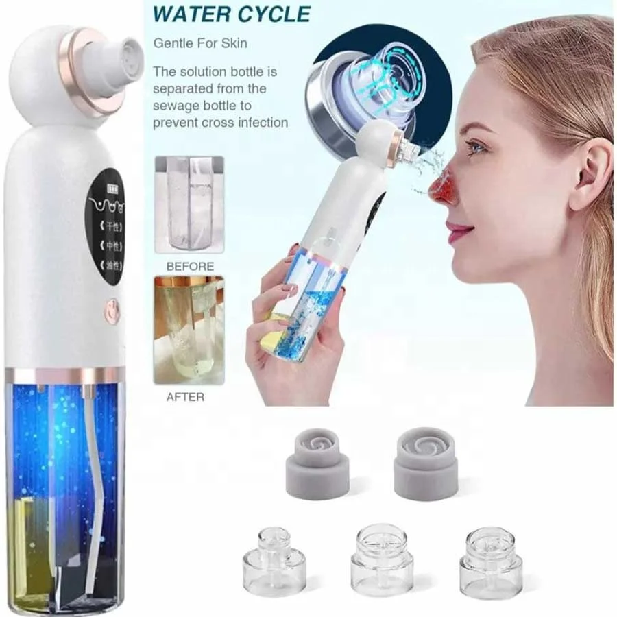 Face Vacuum Pore Cleaner Needle Acne Pimple Removal Black dot Nose Mask Deep Facial Cleaning Small Bubble Blackhead Remover